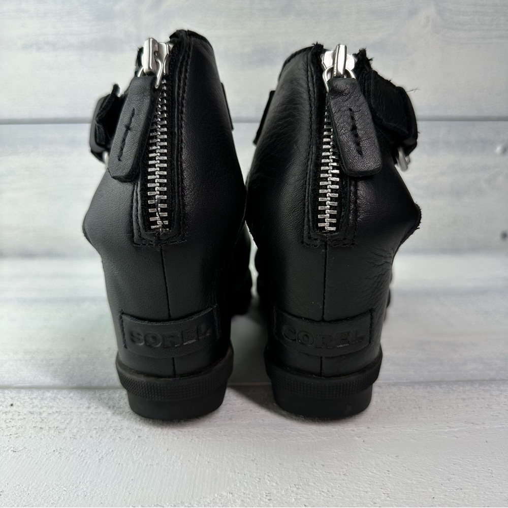 Sorel Joanie II Ankle Strap Wedge Sandal in Black - Picture 8 of 8